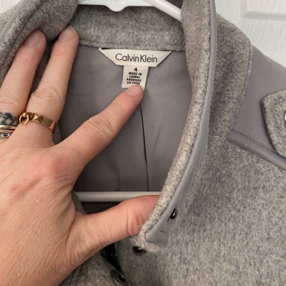 Calvin Klein Wool Military Jacket Size 4 - Picture 6 of 11